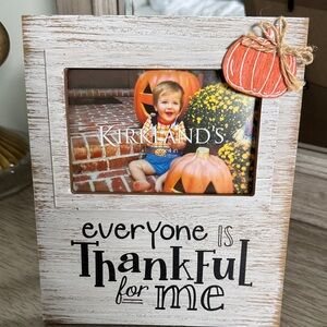 Kirklands White Frame with Pumpkin Accent